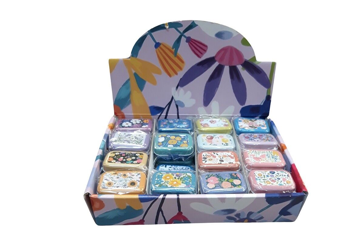 ESPOSITORE SCATOLE METALLICHE PER FIORI X32 PZ ASSORTITI - SCATOLA