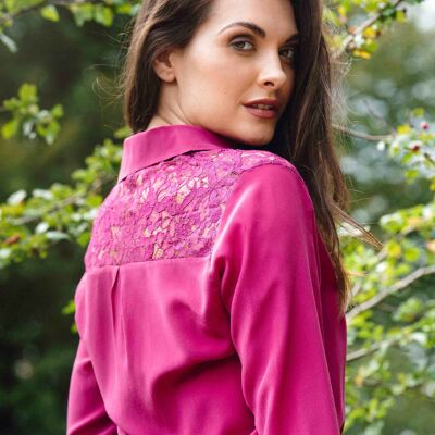 Classic Silk Shirt Berry Pink