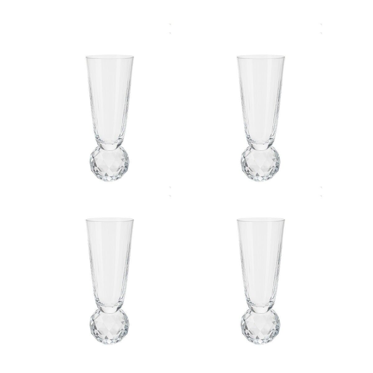 FLUTE CON PIEDE DIAMANTATO - SET DA 4