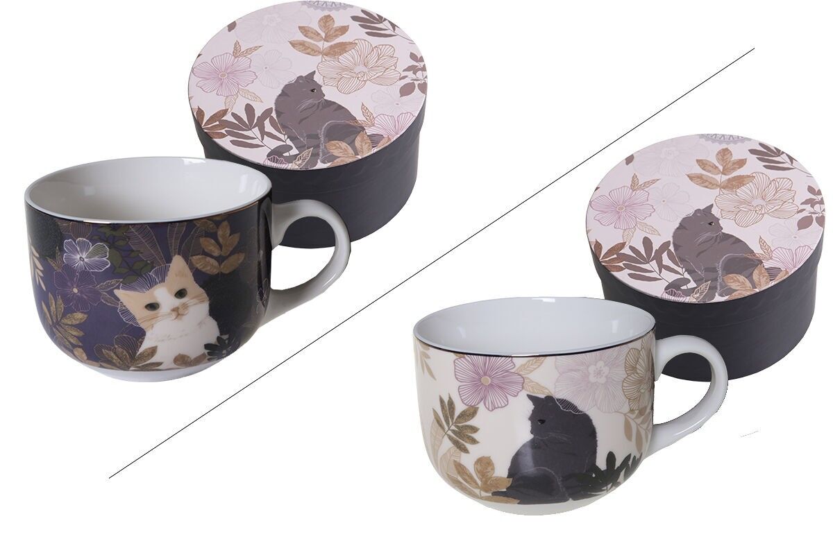 TAZZA PER LA COLAZIONE IN PORCELLANA DA 460 ML – GATTI ASSORTITI FLORABELLE