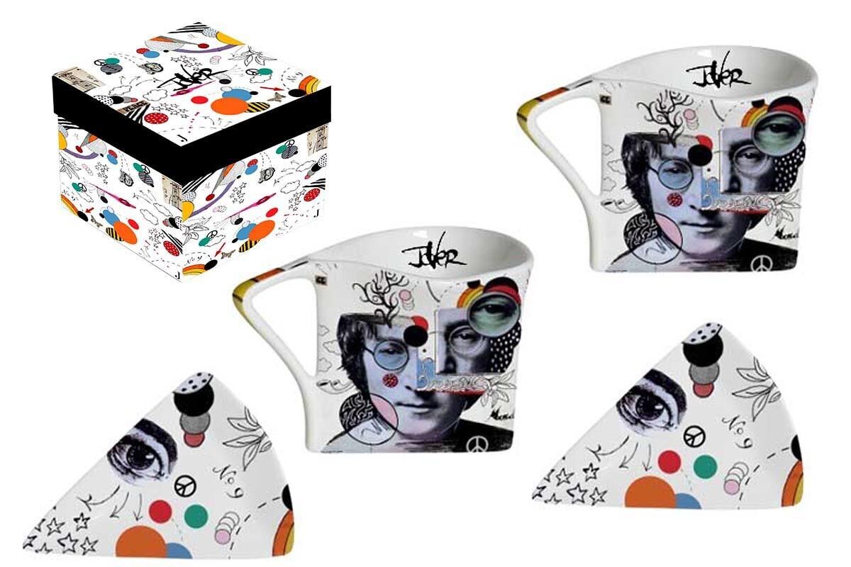 SET DI 2 TAZZE TRIANGOLARI IN PORCELLANA 180 ML – LENNON, L.JOVER