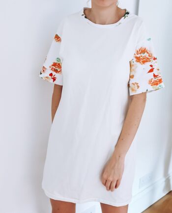 Robe t-shirt en coton crème 1