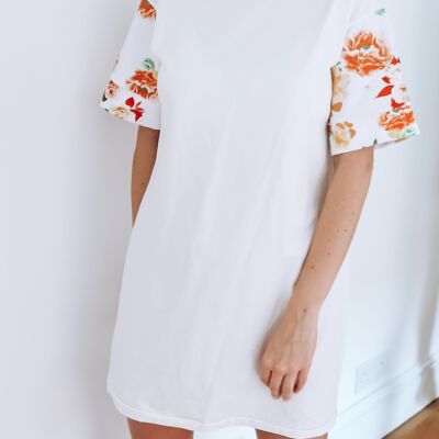 Cream Cotton T-Shirt Dress