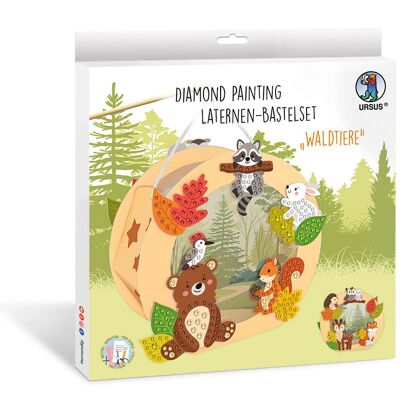 Kit de broderie diamant lanterne « Animaux de la forêt »