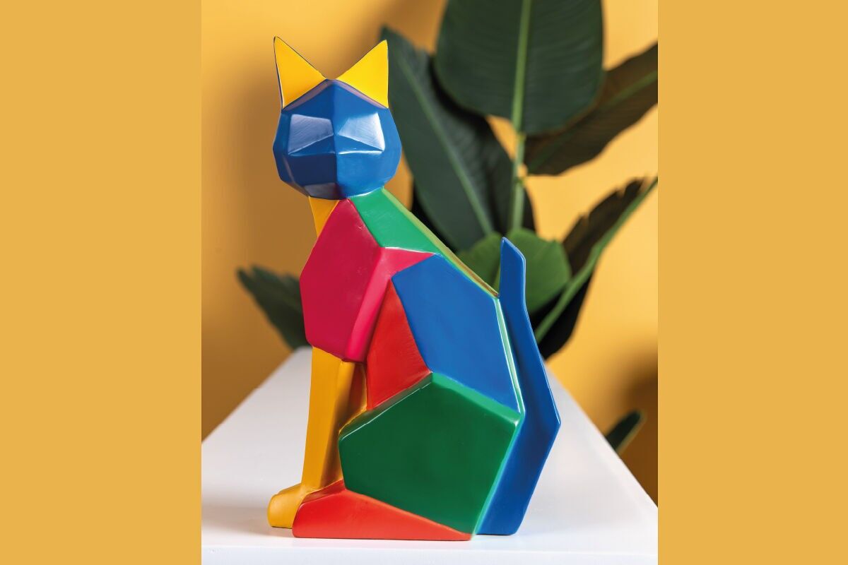 DG3475 - SITZENDE KATZE GEOMETRISCH FARBE - ESPRIT M