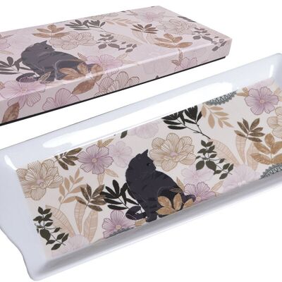PLATO PARA PASTEL DE PORCELANA – GATO FLORABELLE
