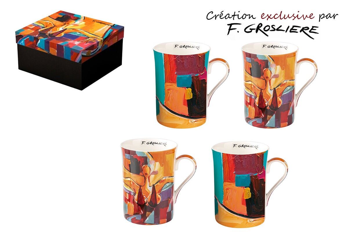 SET DI 4 TAZZE IN PORCELLANA 300 ML – LA FEMME ARTY, F.GROSLIERE