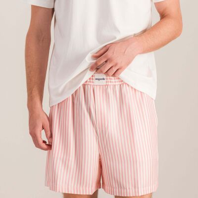 Pantaloncini da pigiama da uomo, righe dahlia