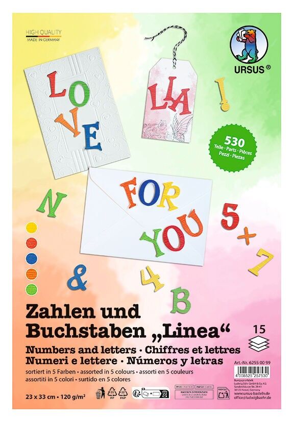 Zahlen und Buchstaben "Linea"