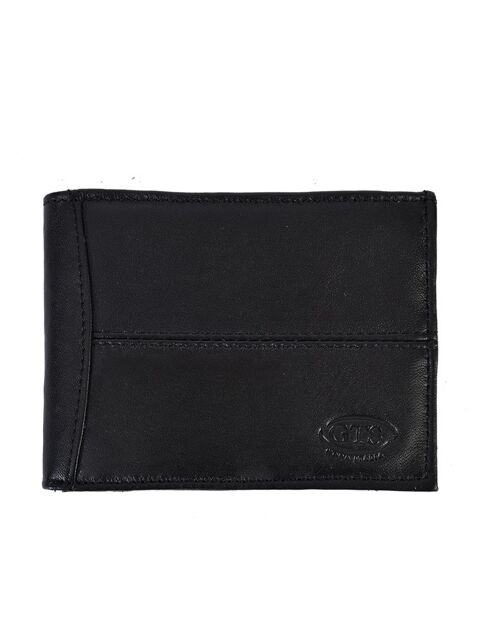 [ 8122l ] black leather wallet for men