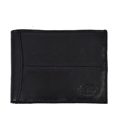 [ 8122l ] black leather wallet for men