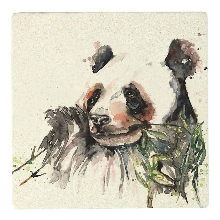 Sottobicchiere in pietra a forma di panda di Meg Hawkins