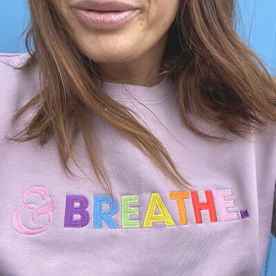 Besticktes &breathe Bio-Sweatshirt Mauve