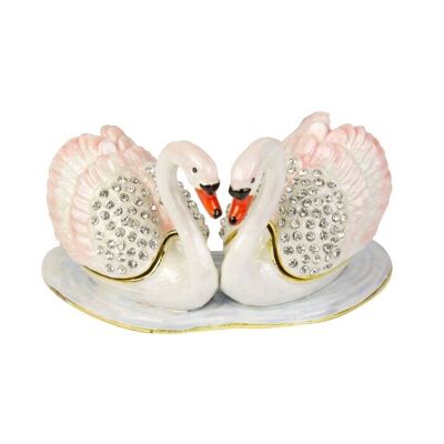 Paire de cygnes cloisonnés, 9 cm