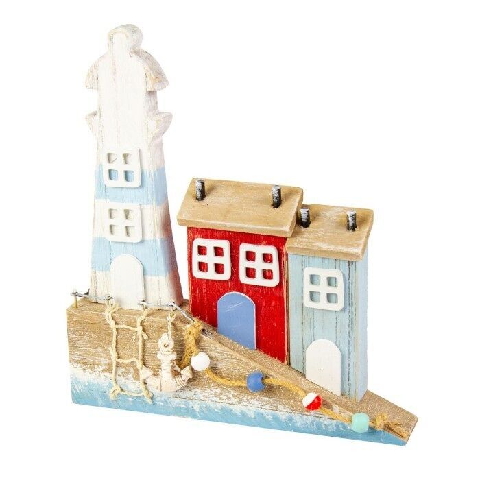 Due cottage e faro, 22 cm
