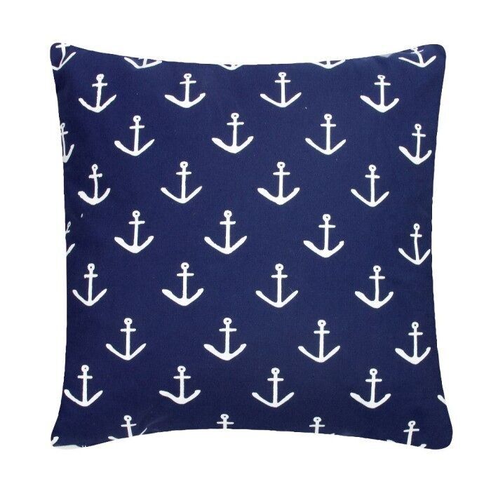 Cuscino Anchors, blu navy, 40x40cm