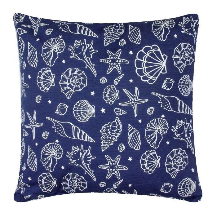 Cuscino conchiglie, blu navy 40x40cm