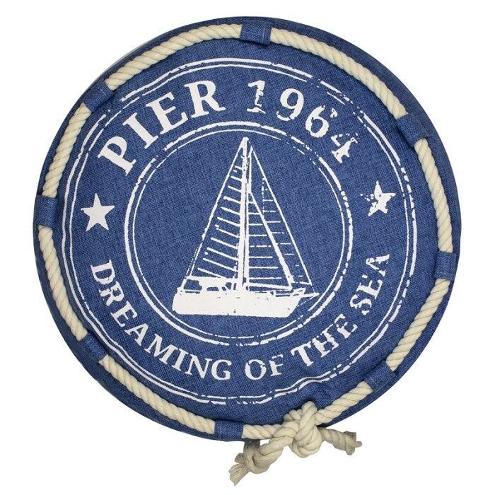 Cuscino "Sognando il mare" in stile denim, blu, 40 cm