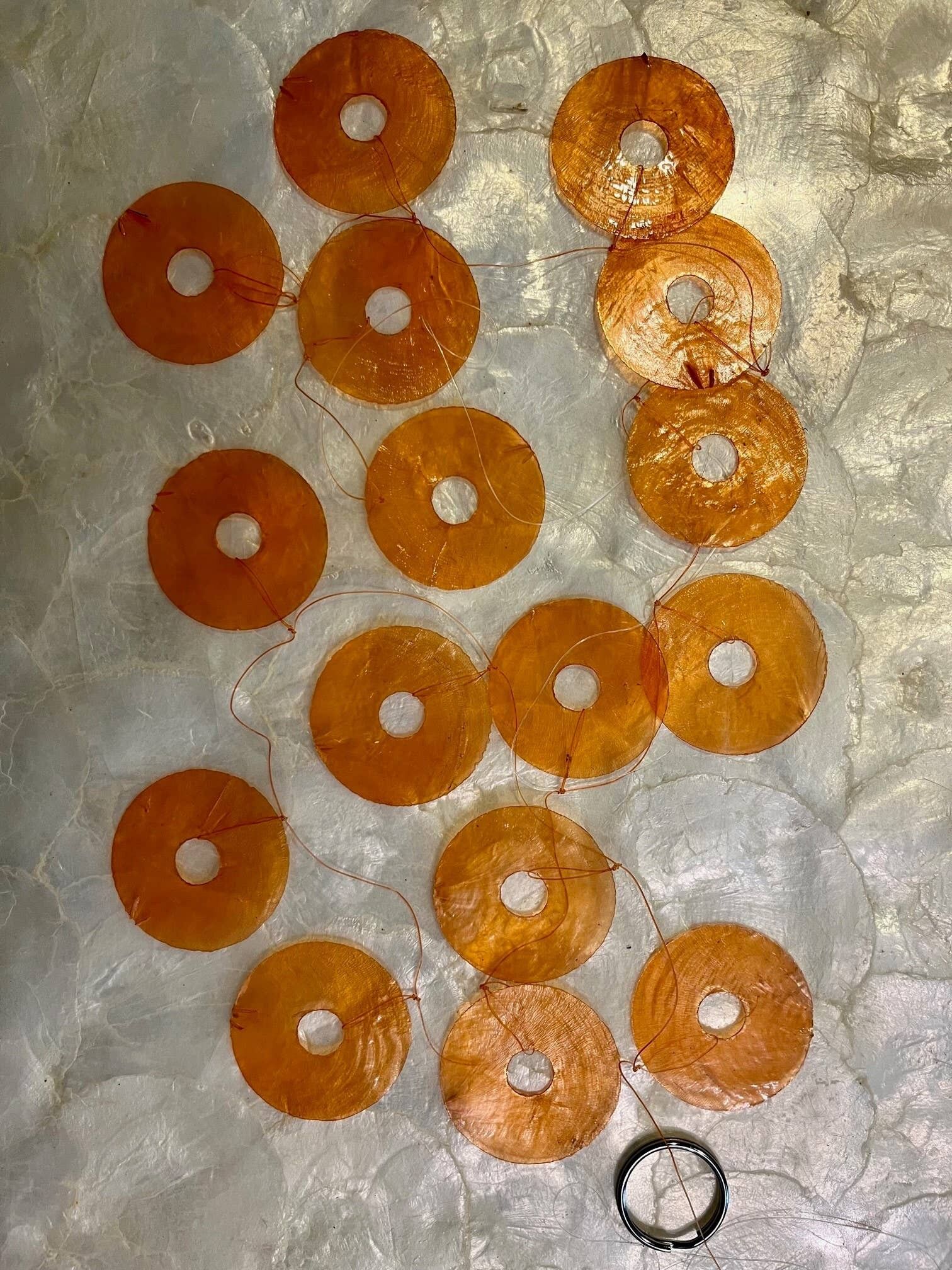 NUR EU * Capiz Muschel Girlande Kreise * Weihnachtsdeko