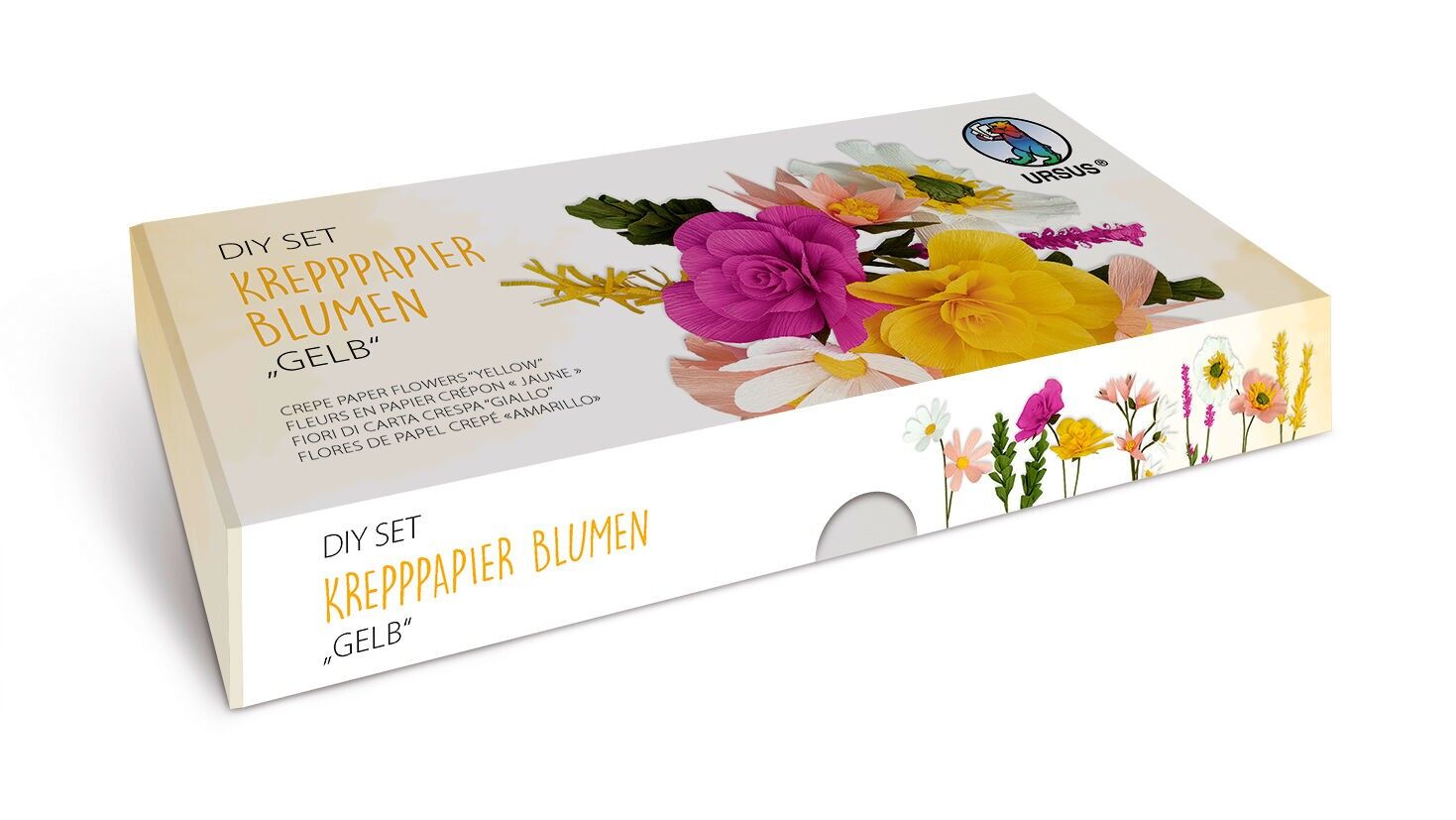 DIY-Set Krepppapier-Blumen "Gelb"