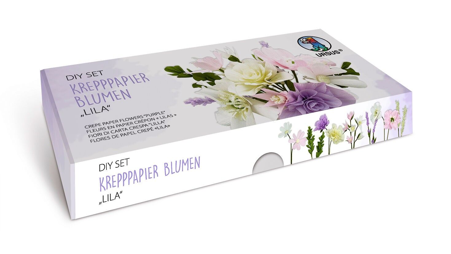 DIY-Set Krepppapier-Blumen "Lila"