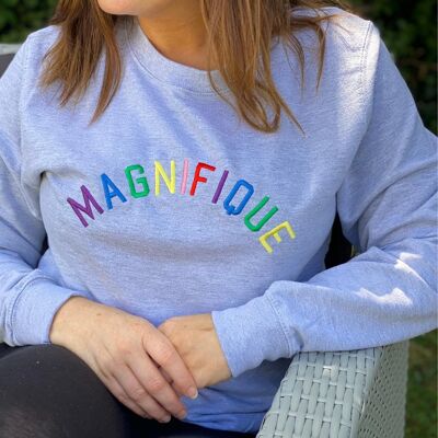 Magnifique Embroidered Sweatshirt Grey