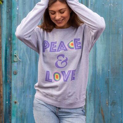 Sudadera Peace and Love Gris