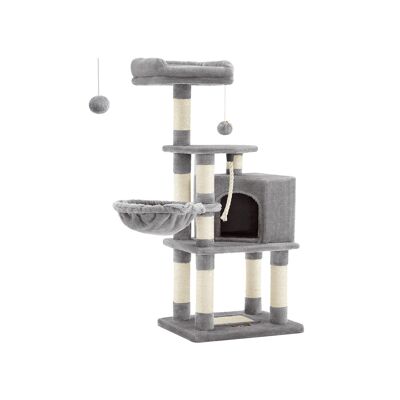 Kattenboom 110 cm con vassoi in legno