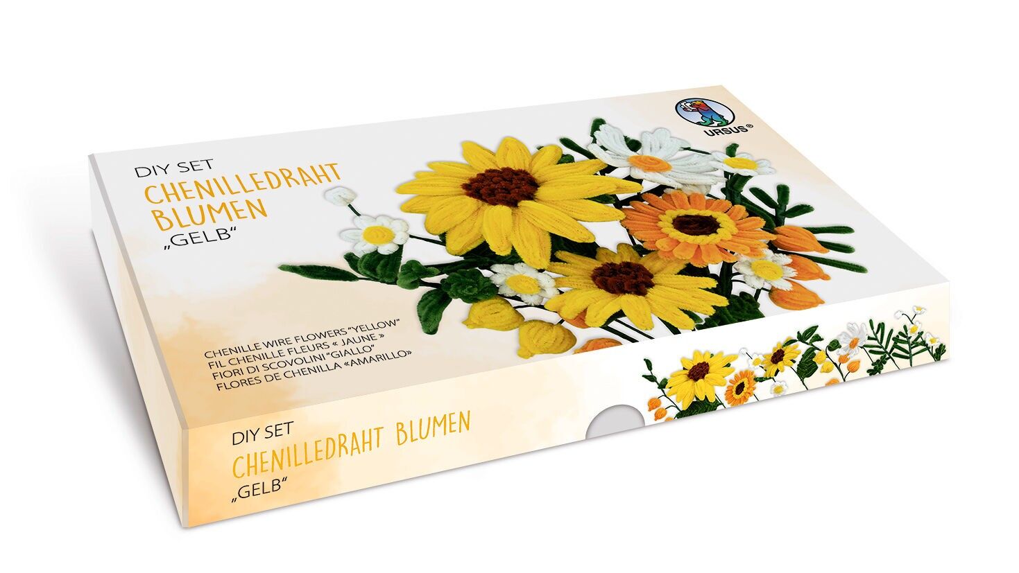 DIY-Set Chenilledraht-Blumen "Gelb"