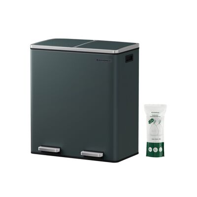 Prullenbak 60 liter (2 x 30 L) grijs