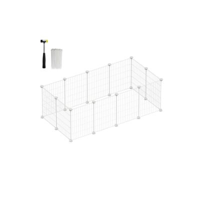 DIY small dierenverblijf van metal 123 x 63 x 41 cm wit