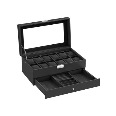 Relojes con reloj de mesa vidriado de 1 lade, idea de regalo negro