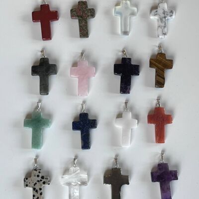 Percha cruzada con piedras preciosas