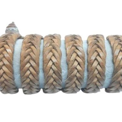 15 mm – Montana Flache geflochtene Lederbänder – Sandbraun