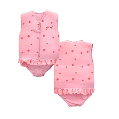 Girls' floating swimsuit: Strawberry