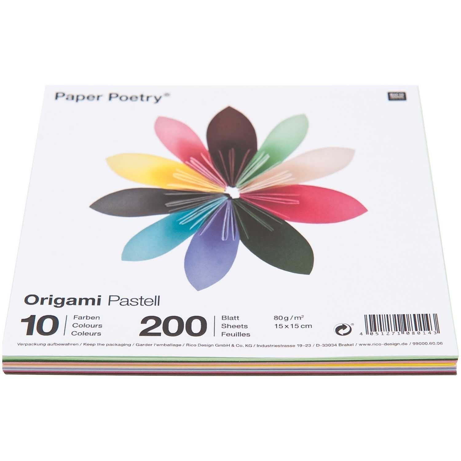 Fogli di carta origami pastello x 200