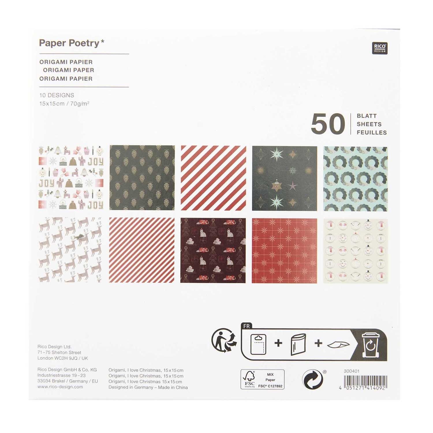 Carta origami natalizia