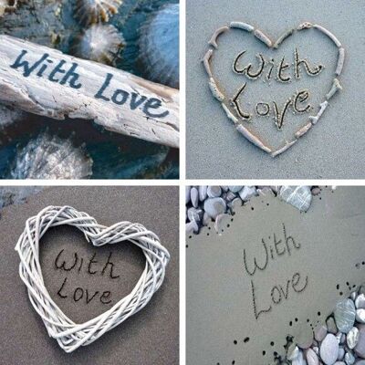 "With Love" (Hearts) SandScript Card