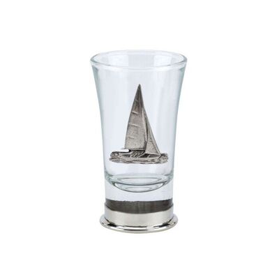 Bicchierino da shot con base in peltro e stemma da yacht