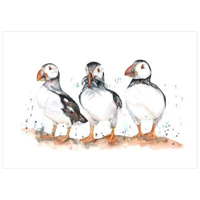 Torchon à thé Meg Hawkins Puffin Trio