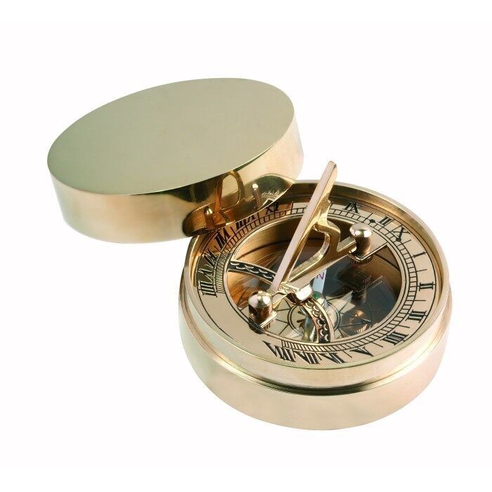 Meridiana tascabile in ottone, 7 cm