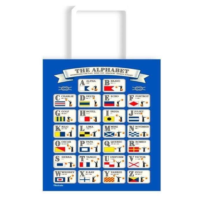 Borsa in cotone con alfabeto, 40 cm