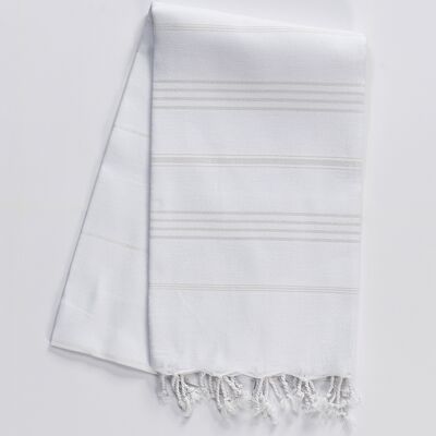 Asciugamano Hammam alla moda in cotone, bianco