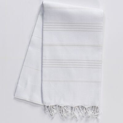 Essuie-mains tendance Hammam en coton, blanc