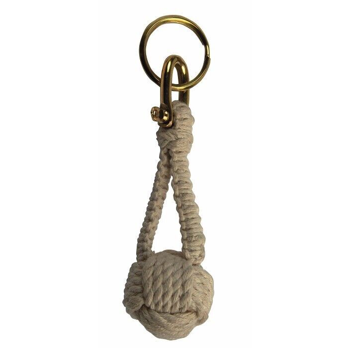 Portachiavi Monkey Fist Knot, ecru