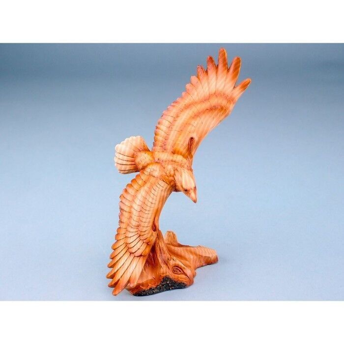 Aquila volante effetto legno intagliato, 20x15 cm