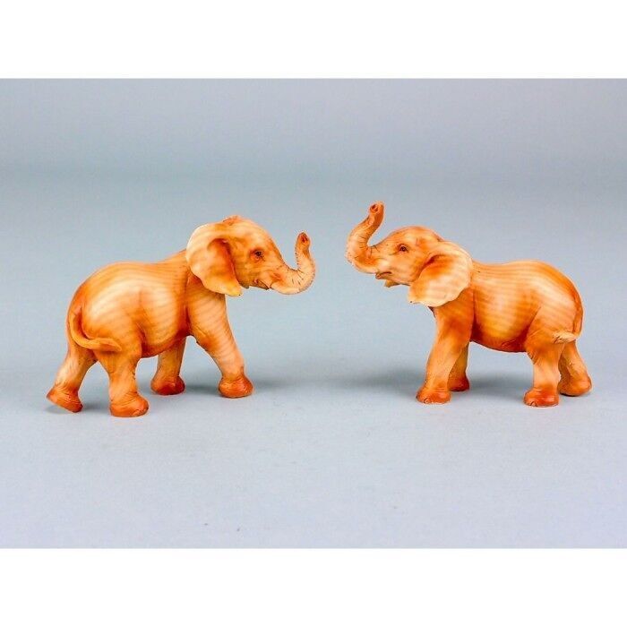 Elefante intagliato effetto legno, 9 cm, 2 assortiti