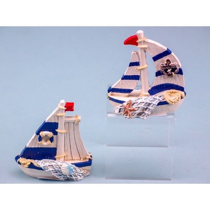 Mini barca a vela, 7 cm, 2 assortiti