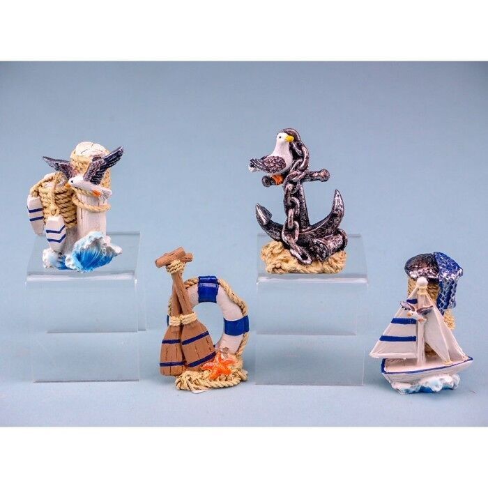 Mini decorazione marina, 6 cm, 4 assortiti