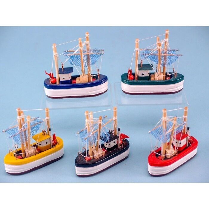 Barca da pesca, miniatura, 7x7cm, 5 assortiti